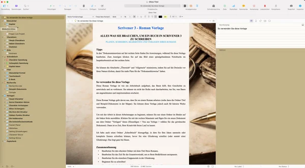 Schreibe ein Buch — Scrivener-Template (deutsch) – Bild 2